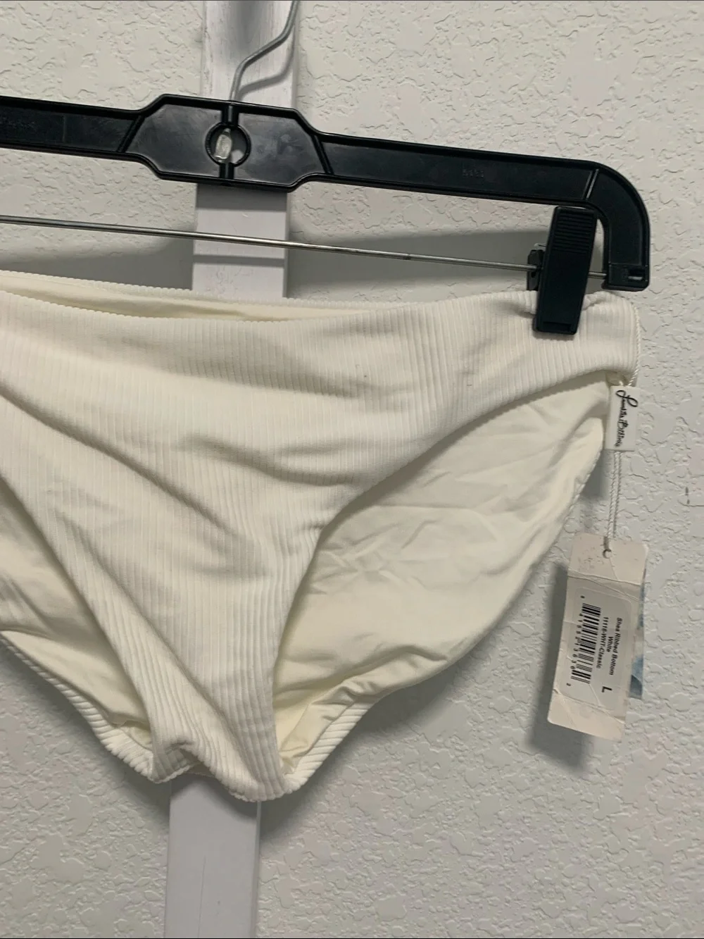 NWT Frankie’s Bikinis Shea Ribbed White Bikini Bottom